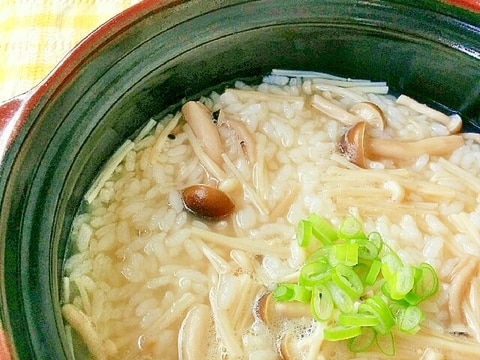 節約&簡単⭐とってもヘルシー♪きのこ雑炊